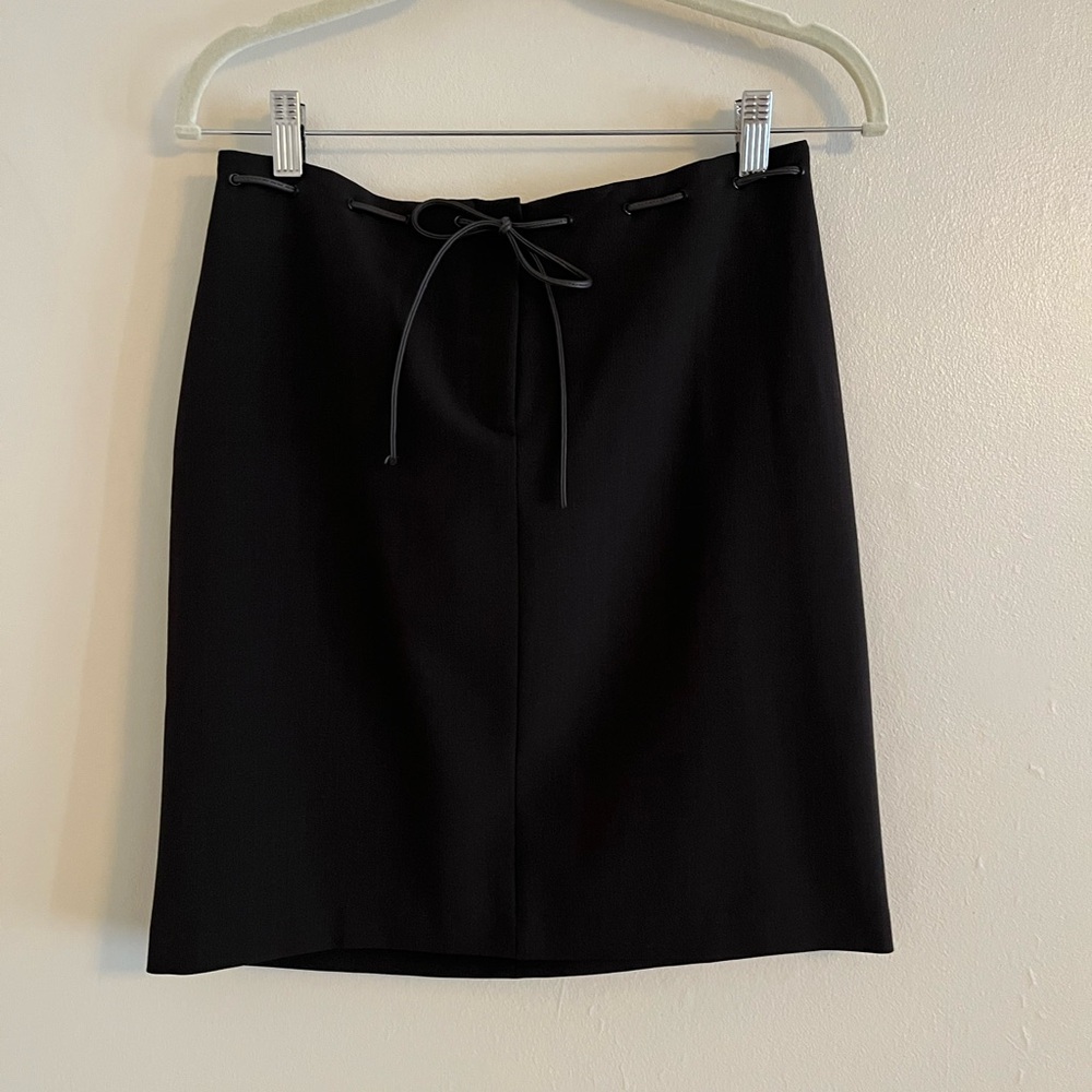 Black Drawstring Pencil Skirt